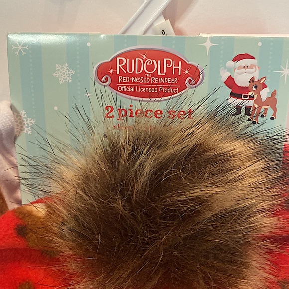 NEW RUDOLPH RED NOSED REINDEER 2 PIECE SET 6 MONTHS SUPER SOFT - Picture 12 of 12